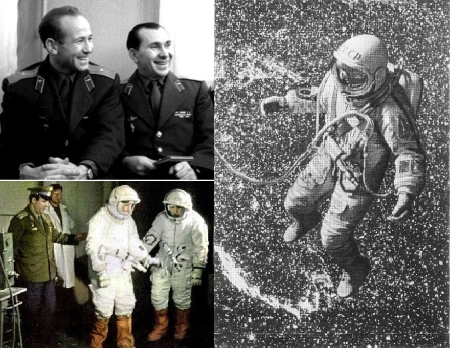 Кто стал первым человеком в космосе. Выход в открытый космос Леонова 1965. Выход человека в открытый космос 1965 Беляев и Леонов.